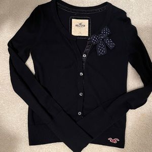 Hollister Long Sleeve Bow Embellished Cardigan